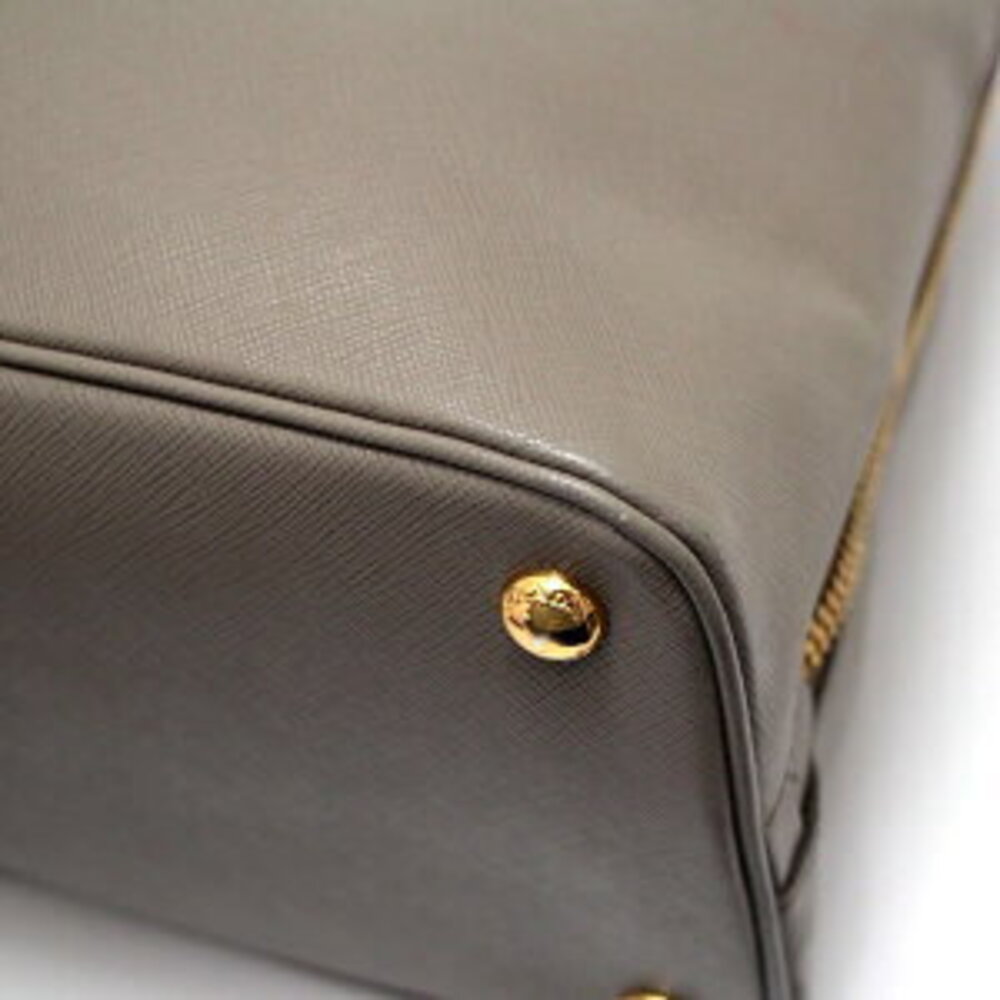 Prada handbag logo gray triangle leather Saffiano - Picture 6 of 6